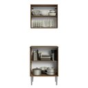 Ver imagem 5 de Kit com Armário Aéreo e Balcão 64cm Rustic/branco Emilly Madesa