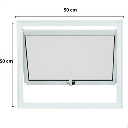 Vitrô Maxiar Janela Basculante para Banheiro Tamanho 50x50 em Alumínio Branco e Vidro Boreal - 6