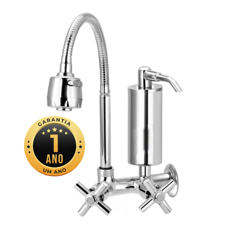 Casagrande Mundial: Torneira Gourmet com Filtro de Parede em Metal - Design e Pureza Garantida!