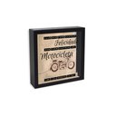 Ver imagem 1 de Cofre Decorativo de Parede Quadro Motocicleta em Aço e Vidroaço