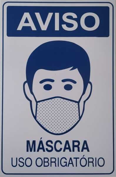3 - Placas Aviso Mascara Uso Obrigatorio 3 Uni. - 1