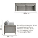 Ver imagem 3 de Sofá Living 2 Lugares Royal 162 cm Pes Madeira Boucle Tce 1018 Moll