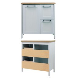 Gabinete Armário Banheiro Ditália 1 Pt 2 Gav C/ Tampo BN-01 cor:cinza - 8