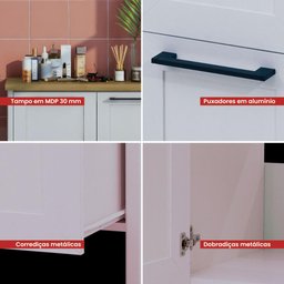 Gabinete Armário Banheiro Ditália 1 Pt 2 Gav C/ Tampo BN-01 cor:cinza - 9