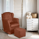 Ver imagem 2 de Puff e Poltrona Amamentação Balanço Quarto Baby Suede Terracota - Incasa Decor