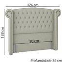 Ver imagem 4 de Cabeceira Solteiro 90 cm Valenn Linho SL 76 Peer