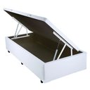 Ver imagem 1 de Base Cama Box Baú Solteiro Couro Sintético Branco 43x88x188
