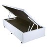Base Cama Box Baú Solteiro Couro Sintético Branco 43x88x188 - 1