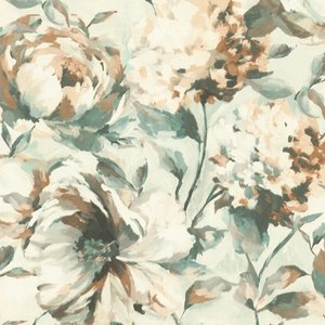 Papel de Parede Barbara Home Rosas Verde 485134