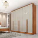 Ver imagem 1 de Guarda Roupa Casal 6 Portas 6 Gavetas - Fortuna-cinamomo/off White - Tcil Móveis