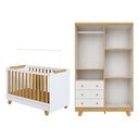 Ver imagem 4 de Quarto de Bebê Guarda-Roupa 4 Portas e Berço Minicama 4 em 1 Levy 100% MDF Yescasa