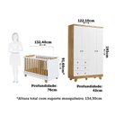 Ver imagem 3 de Quarto de Bebê Guarda-Roupa 4 Portas e Berço Minicama 4 em 1 Levy 100% MDF Yescasa