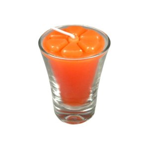 Kit 50 velas laranja 7 cm no copinho 12h decoração festa