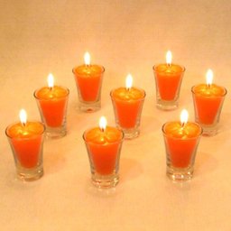 Kit 50 velas laranja 7 cm no copinho 12h decoração festa - 2