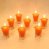 Kit 50 velas laranja 7 cm no copinho 12h decoração festa - 2