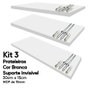 Kit 3 Prateleiras Brancas Mdf 30x15 Suporte Invisível Decora Arte na Arte Prateleira Suporte invisív - 3