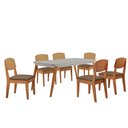 Ver imagem 2 de Mesa de Jantar Copper 180cm Tampo Canto Copo Mdf Vidro com 6 Cadeiras Copper Premium Moderna Mobília