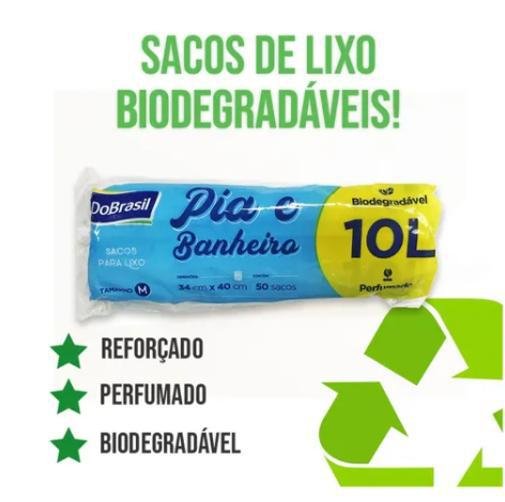 Saco de Lixo 100 Unidades Perfumado Pia e Banheiro 10 Litros - 5