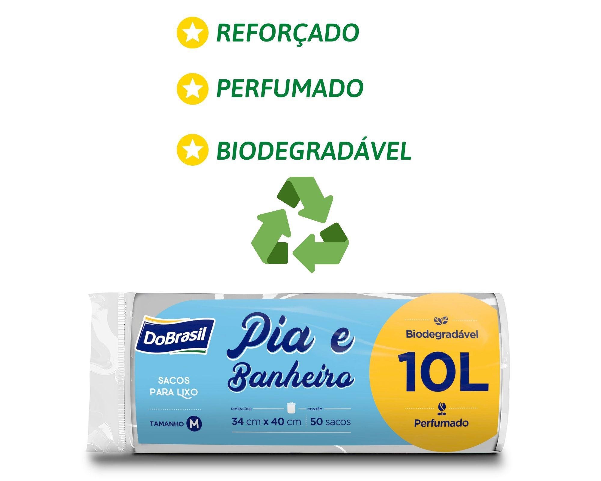 Saco de Lixo 100 Unidades Perfumado Pia e Banheiro 10 Litros - 3