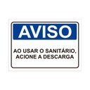 Ver imagem 1 de Placa de Sinalização Aviso Ao Usar Sanitário Acione Descarga