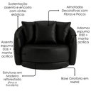 Ver imagem 5 de Poltrona Decorativa Maya Base Giratoria Courino Tcs 724 Moll