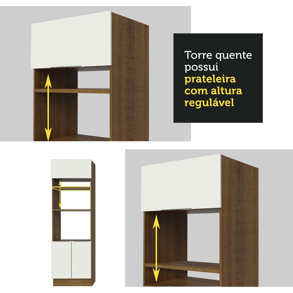 Armário de Cozinha Completa 270cm Rustic/Branco Stella Madesa 09 - 9