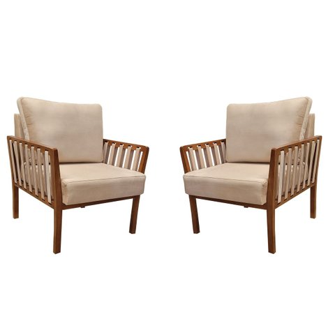 KIT 2 POLTRONAS DECORATIVA LUXO CALIFÓRNIA DORA BELA Califónia 0119