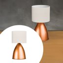 Ver imagem 3 de Abajur Luminaria de Mesa Bojudo Cobre Alumínio com Cupula Tecido Algodão
