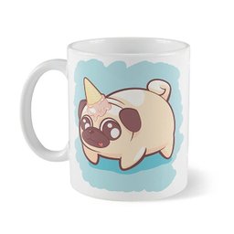 Caneca Pug Cachorro Pugnicórnio Cerâmica 320Ml - 1