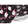 Jogo 6 Prato Preto Raso Melamina Plástico Flamingo 25,5Cm - 6