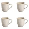 Conjunto 4 Canecas 273ml Cerâmica Porto Brasil Xícaras Resistentes Off White - 1