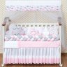 Kit Berço Trança Nuvem 11 Peças Bordado Menina Rosa - 1