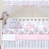 Kit Berço Trança Nuvem 11 Peças Bordado Menina Rosa - 3