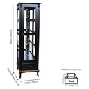 Ver imagem 4 de Cristaleira de Madeira 1 Porta 1 Gaveta e Espelho com Pés Luiz Xv - Preto com Tampo e Base Imbuia Gl