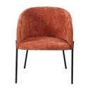 Ver imagem 2 de Poltrona Estofada com Base Fixa em Aço Carbono Pintura Epóxi – Laura Exclusiva Linho Aveludado Terra