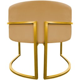Poltrona Decorativa Para Sala Recepção Escritório Luna Suede Base de Ferro Dourada - 6