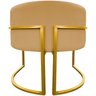 Poltrona Decorativa Para Sala Recepção Escritório Luna Suede Base de Ferro Dourada - 6