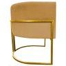 Poltrona Decorativa Para Sala Recepção Escritório Luna Suede Base de Ferro Dourada - 4