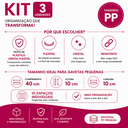 Ver imagem 4 de Organizador Gaveta Colmeia Kit 3 Unidades Pp Transparente 10 Nichos para Roupas Íntimas Meias e Bebe