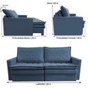 Ver imagem 3 de Sofá sem Caixa Retrátil Baú 1,80m Cama Inbox Marselha Suede Velusoft Azul
