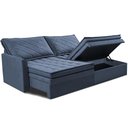 Ver imagem 2 de Sofá sem Caixa Retrátil Baú 1,80m Cama Inbox Marselha Suede Velusoft Azul