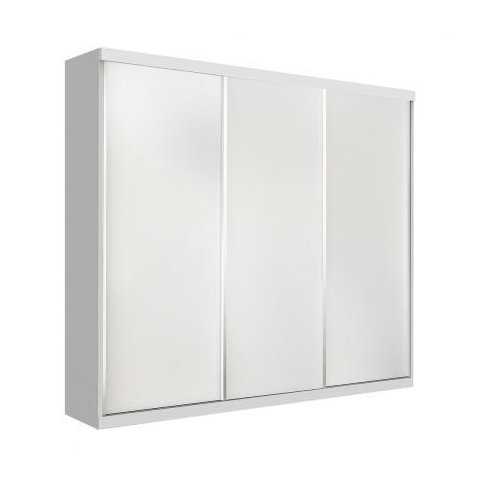 Guarda Roupa Casal 3 Portas 4 Gavetas de Correr Itália Minastex Branco