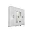 Ver imagem 1 de Guarda Roupa Casal 6 Portas e 3 Gavetas c/ Espelho Clara Branco - Panan