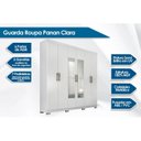 Ver imagem 2 de Guarda Roupa Casal 6 Portas e 3 Gavetas c/ Espelho Clara Branco - Panan