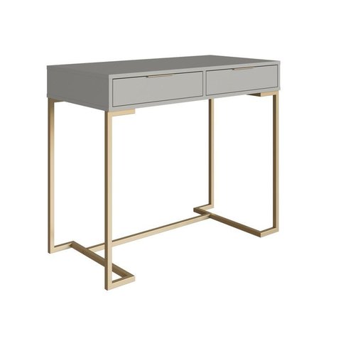 Escrivaninha Penteadeira Estilo Industrial com 2 Gavetas P1039 Champagne/arenas