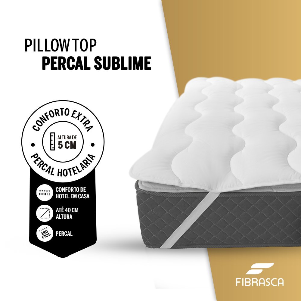 Pillow Top Protetor Colchão Cama Casal Toque Macio Conforto - 2