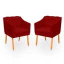 Ver imagem 1 de Kit com 2 Poltronas Cadeira para Sala Confortável e Moderna Mila Suede:bordo