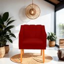 Ver imagem 2 de Kit com 2 Poltronas Cadeira para Sala Confortável e Moderna Mila Suede:bordo