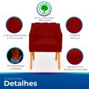 Ver imagem 3 de Kit com 2 Poltronas Cadeira para Sala Confortável e Moderna Mila Suede:bordo