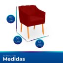 Ver imagem 7 de Kit com 2 Poltronas Cadeira para Sala Confortável e Moderna Mila Suede:bordo